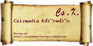 Csizmadia Kármán névjegykártya